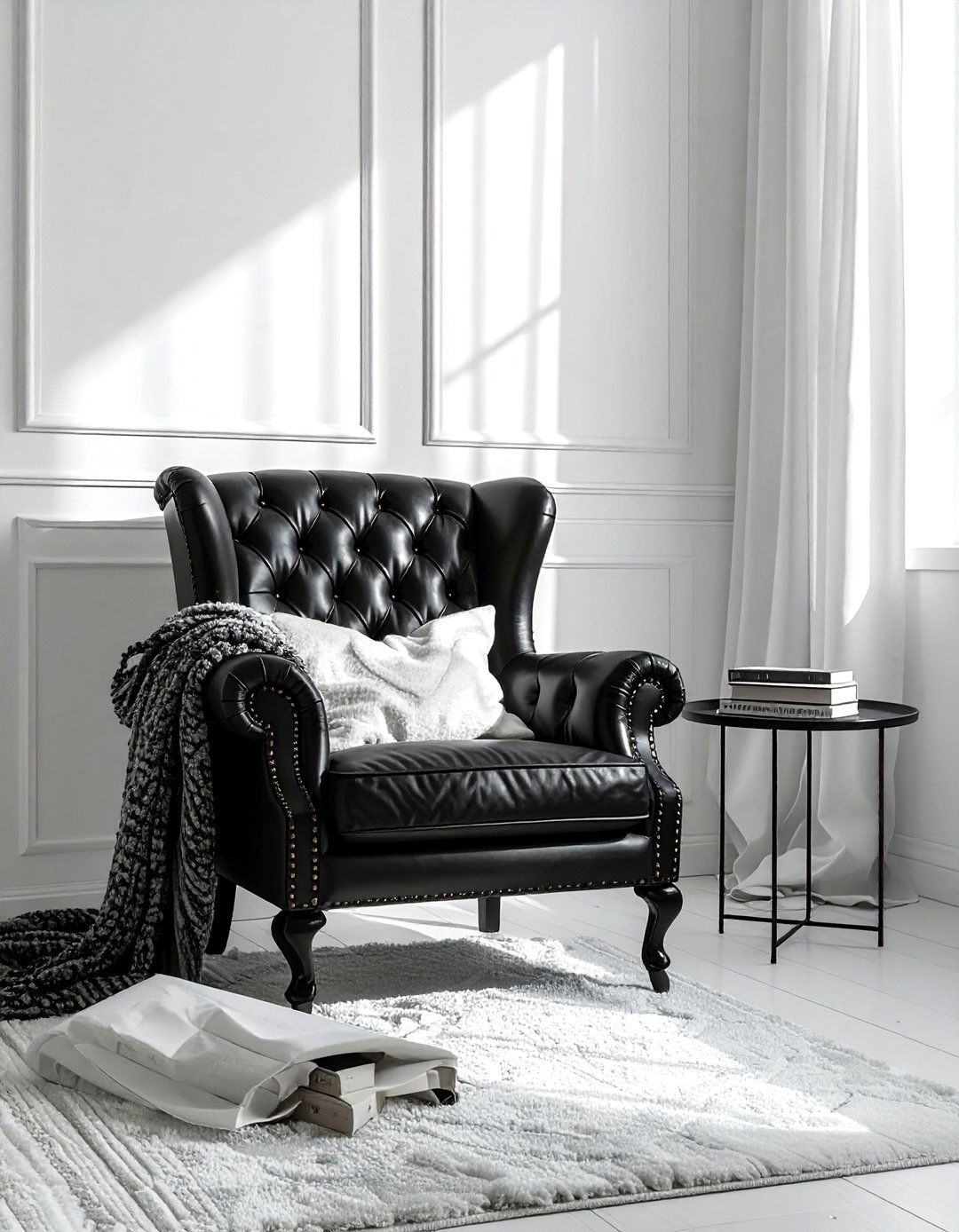 Black leather armchair bedroom - 30 traditional black bedroom ideas