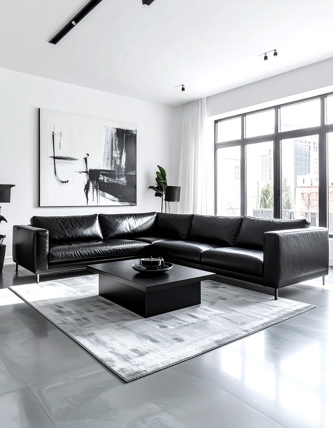 Black leather track arm sofa - 30 living room track arm sofa ideas