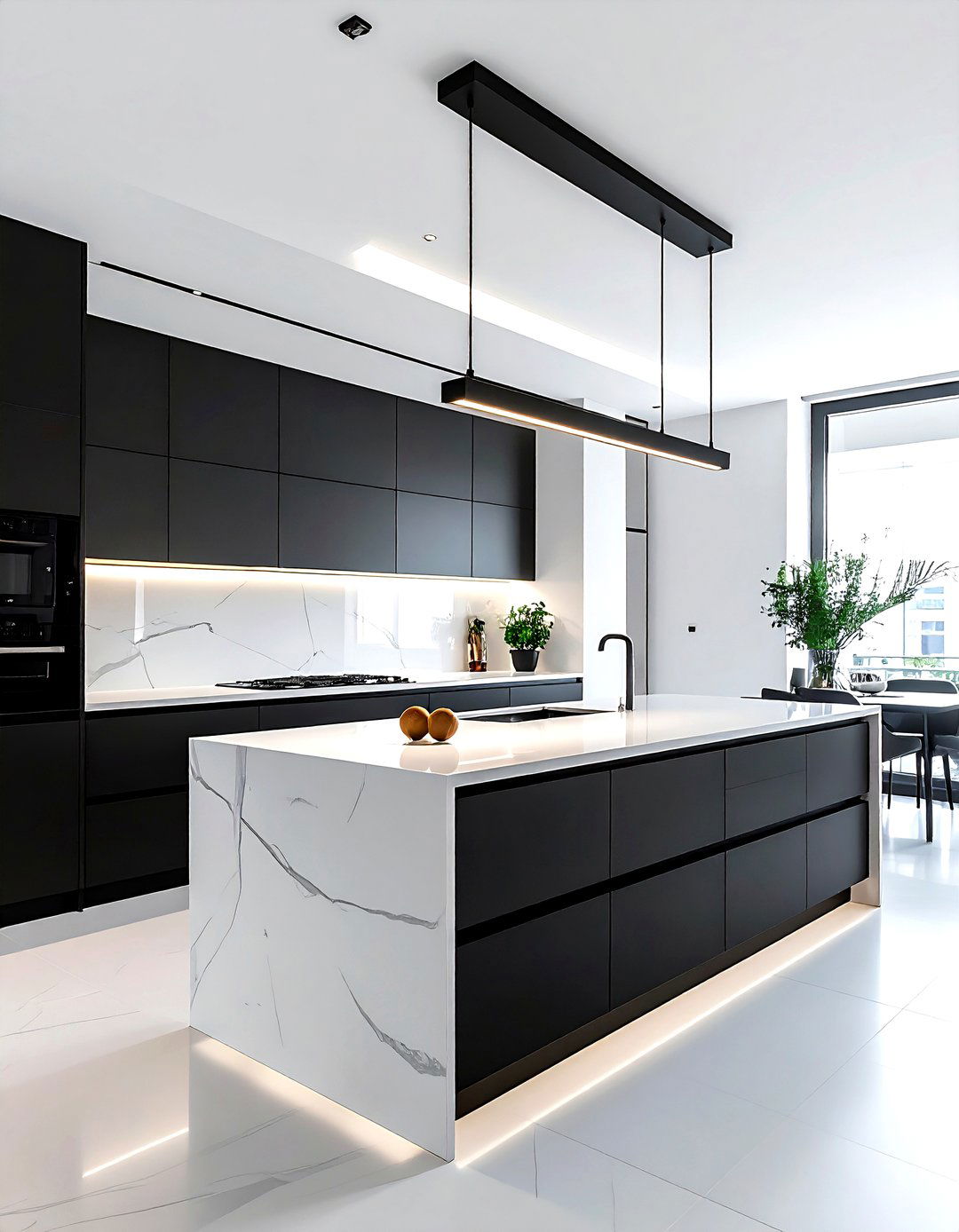Black linear pendant - 30 kitchen lighting design