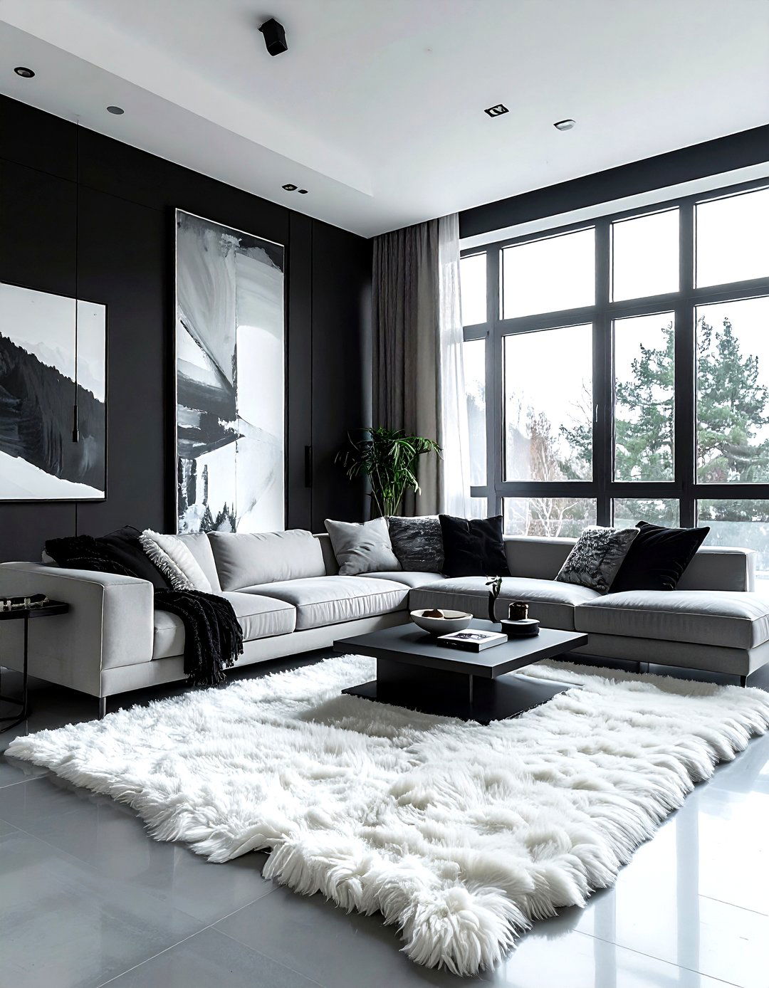 Black living room - 30 living room paint ideas