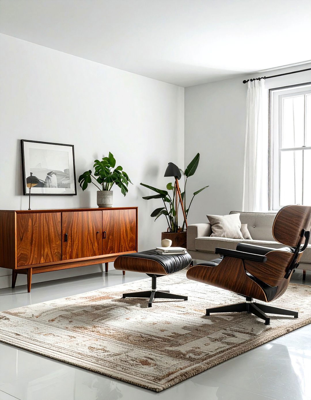 Black living room with mid century furniture - 30 minimalist black living room ideas