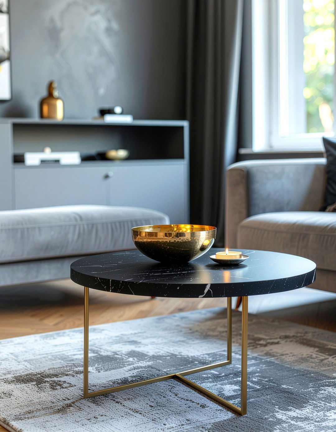 Black marble coffee table - 30 living room marble coffee tables