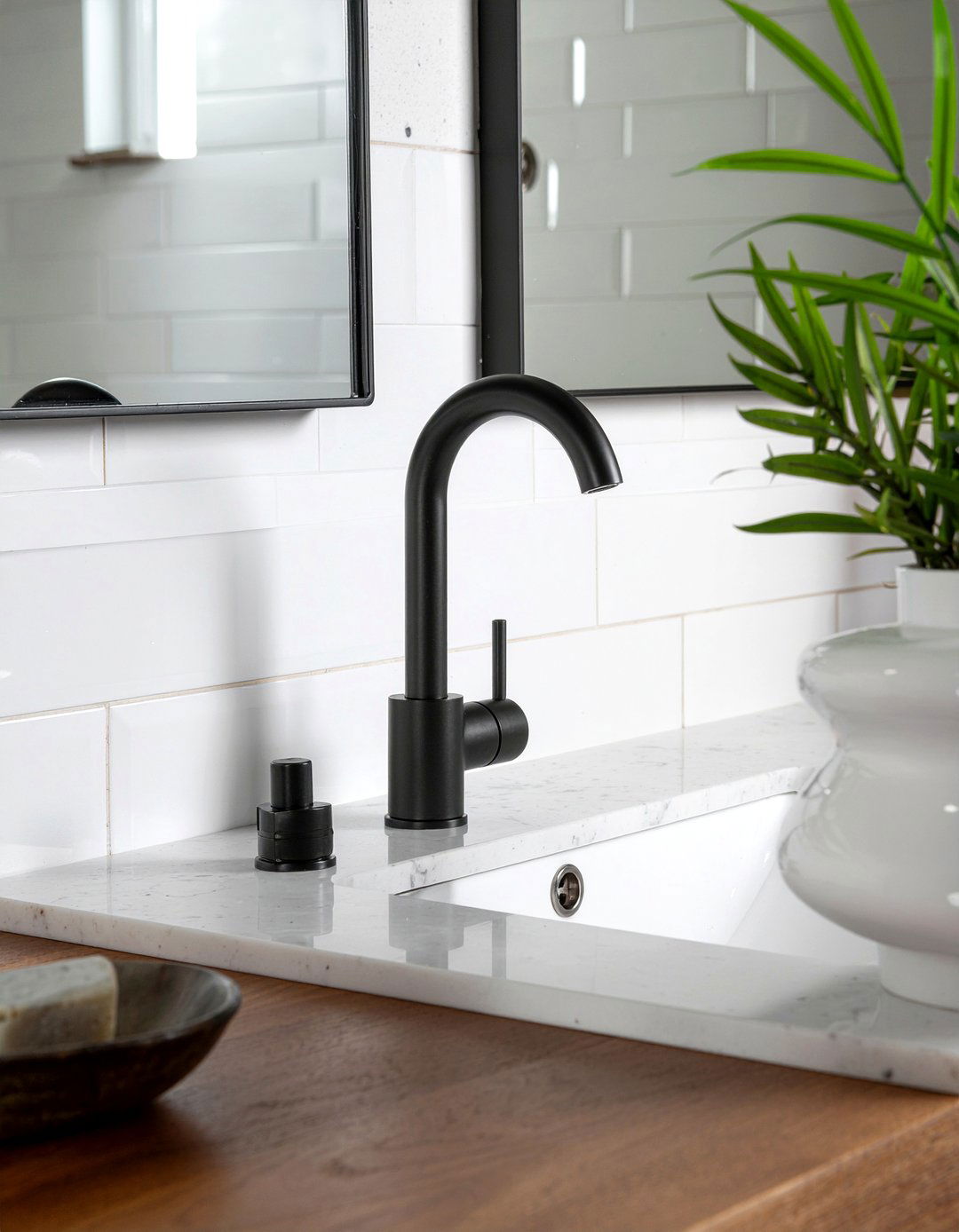 Black matte faucet - 30 hotel bathroom ideas
