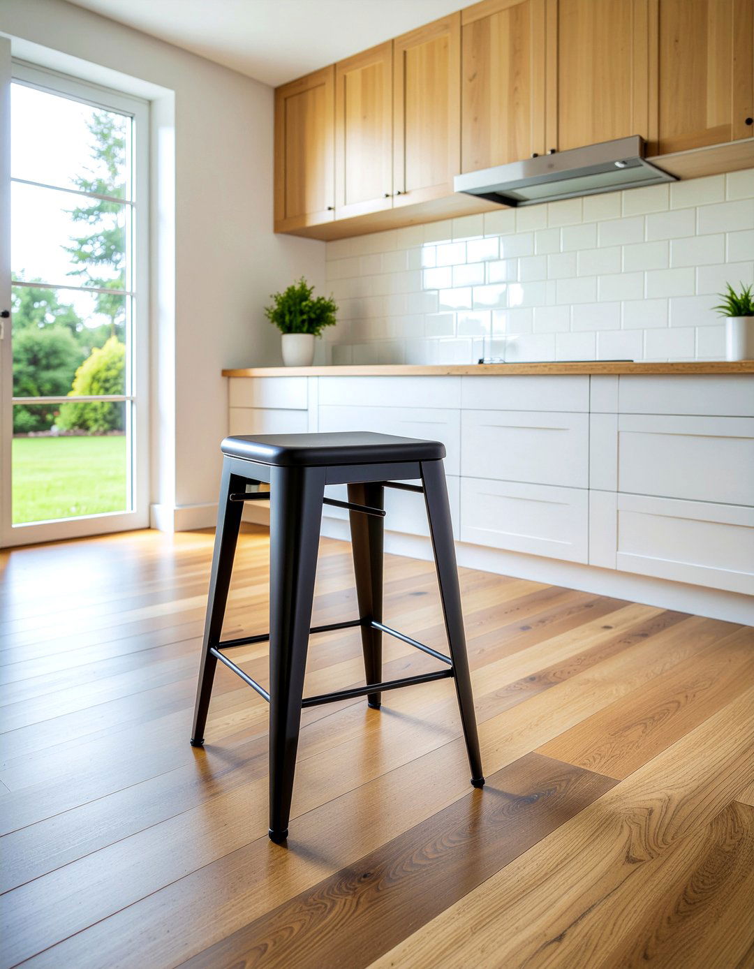 Black matte metal stool - 30 kitchen bar stool ideas