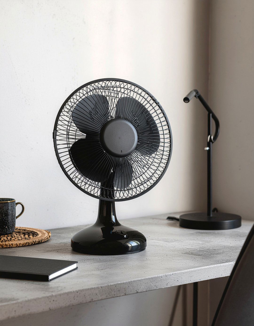 Black matte table fan - 30 bedroom desk fans
