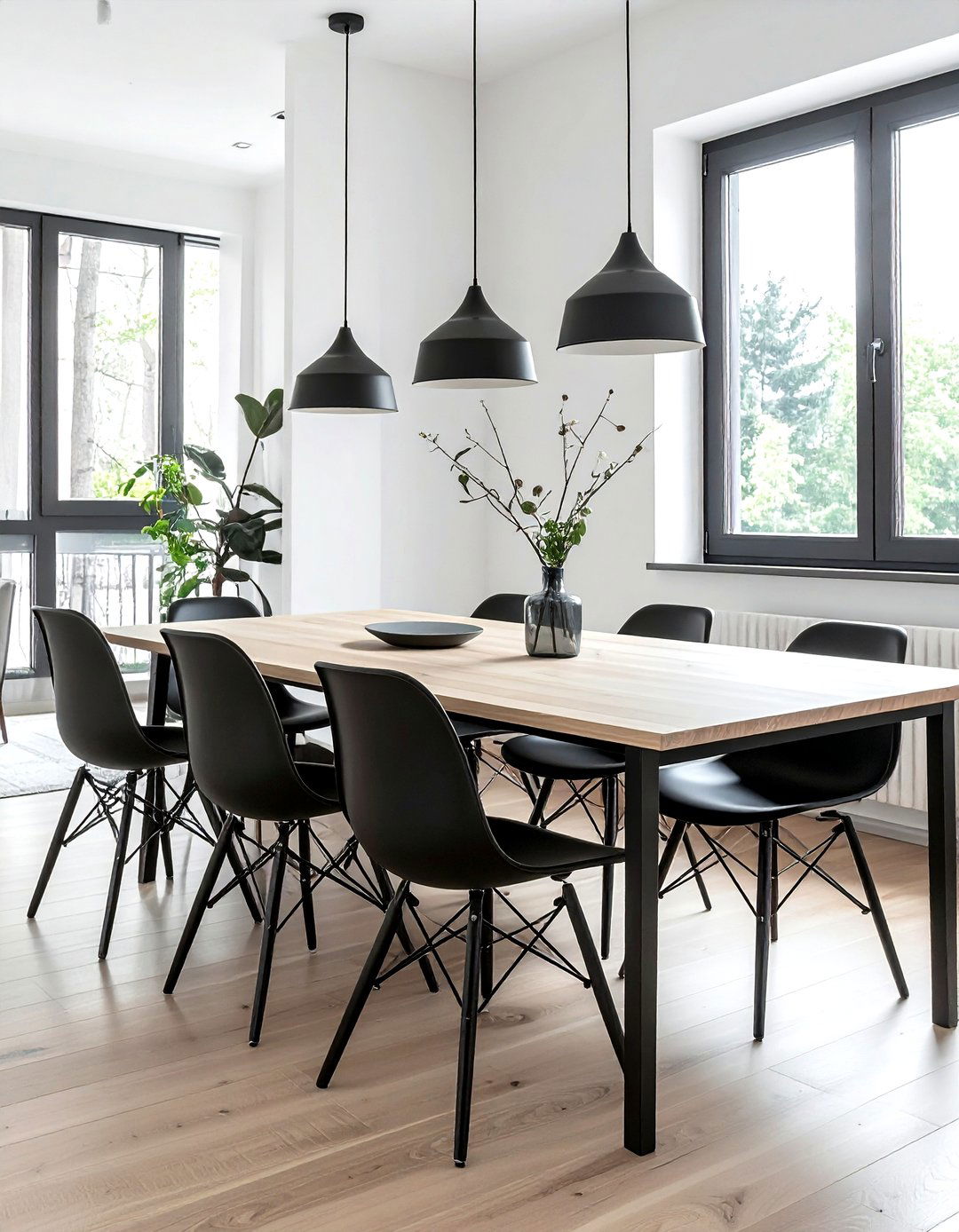 Black metal dining chair - 30 armless dining chair ideas