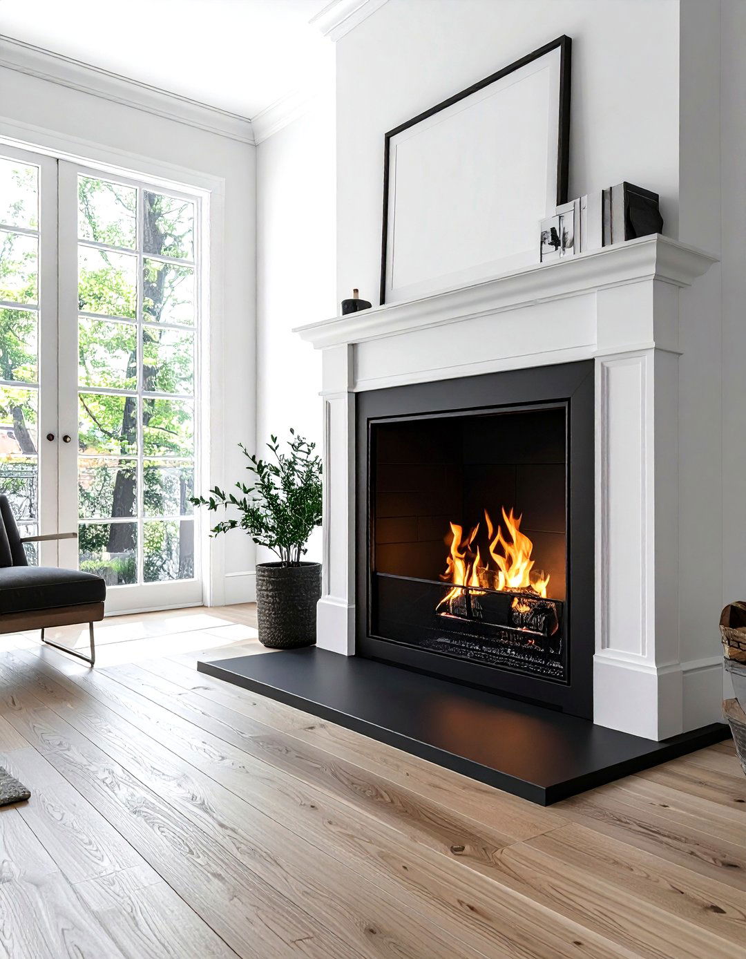 Black metal fireplace screen - 30 living room black metal furniture ideas