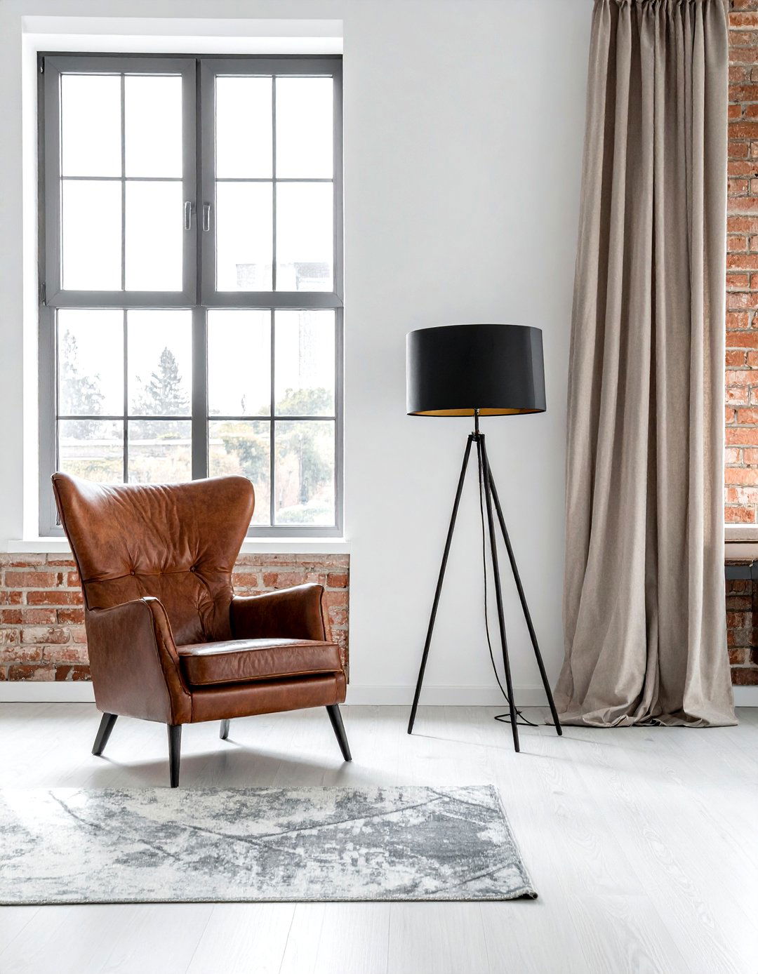 Black metal floor lamp - 30 black living room accessories ideas