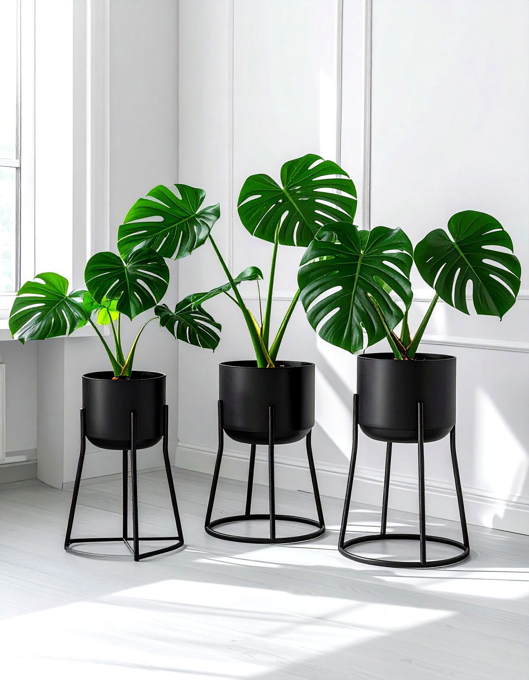 Black metal plant stand - 30 living room black metal furniture ideas