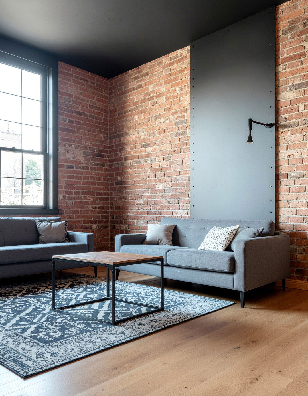 Black metal sconce - 30 living room sconces