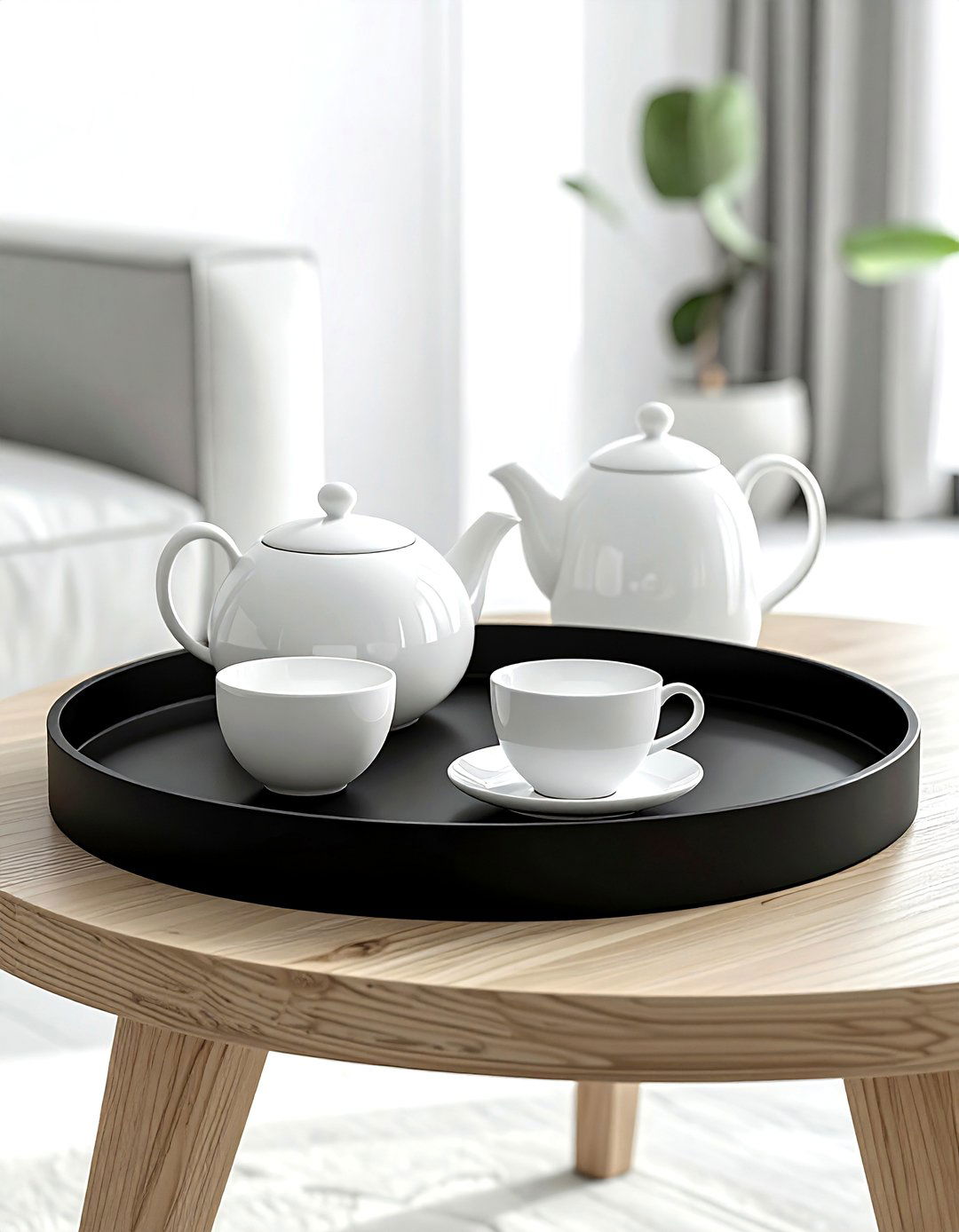Black metal tray - 30 living room centerpiece ideas
