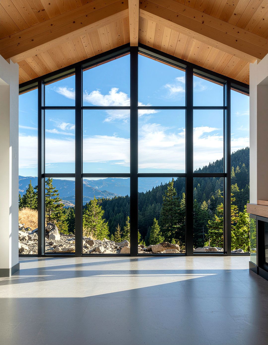 Black metal window frames - 30 cabin dining room ideas