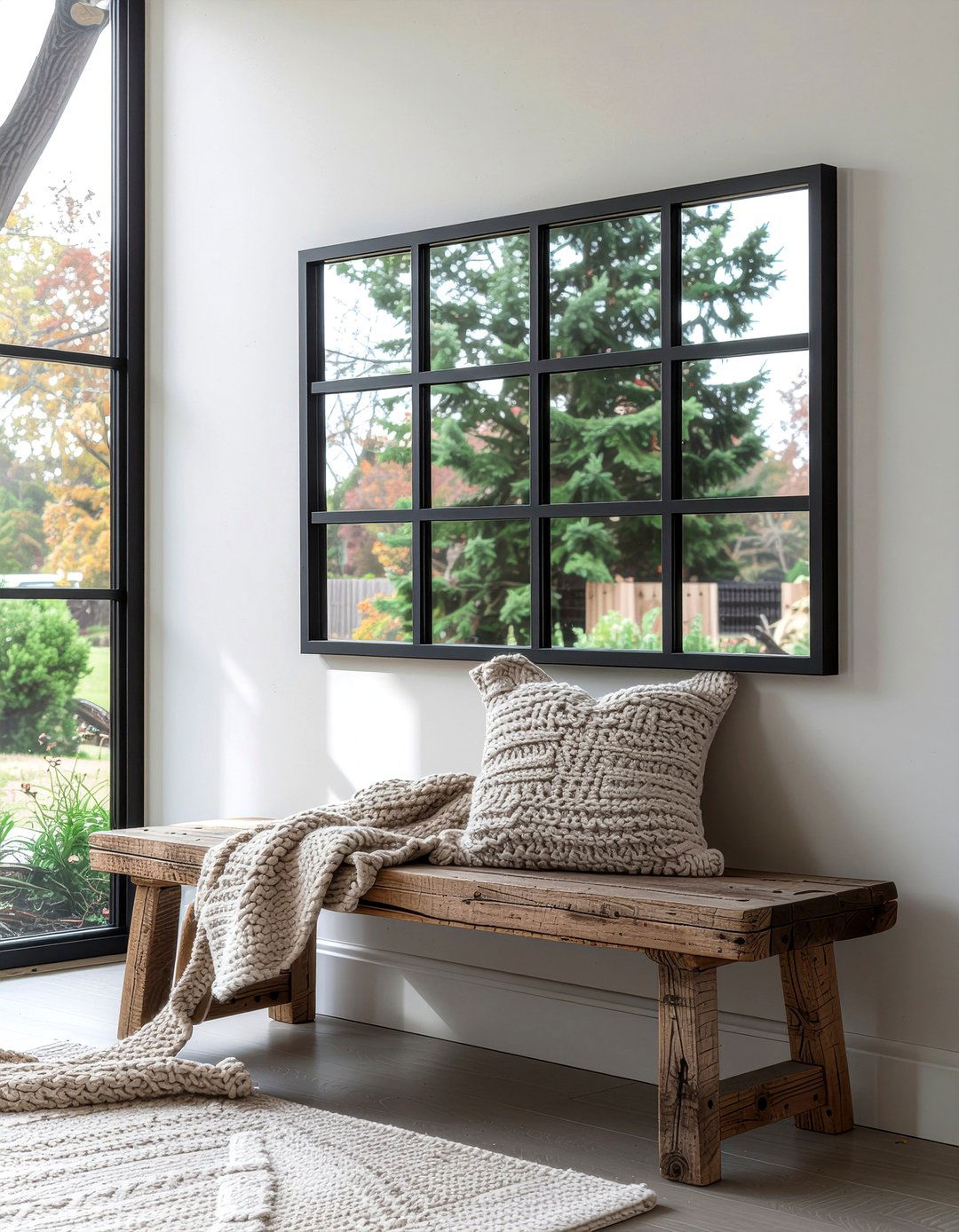 Black metal window mirror - 30 bedroom wall mirrors