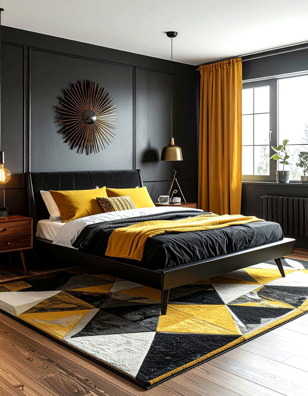 Black mid century modern furniture - 30 black bedroom furniture ideas