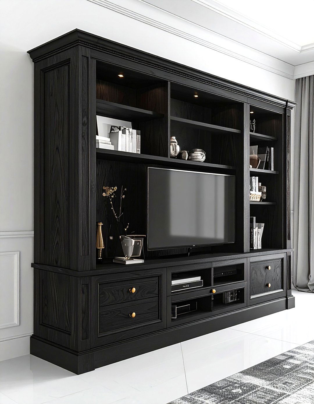 Black oak media cabinet - 30 living room media cabinet ideas