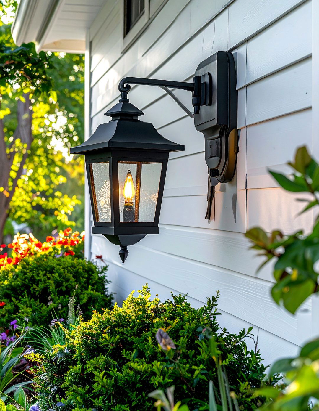 Black outdoor lantern - 30 wall light ideas