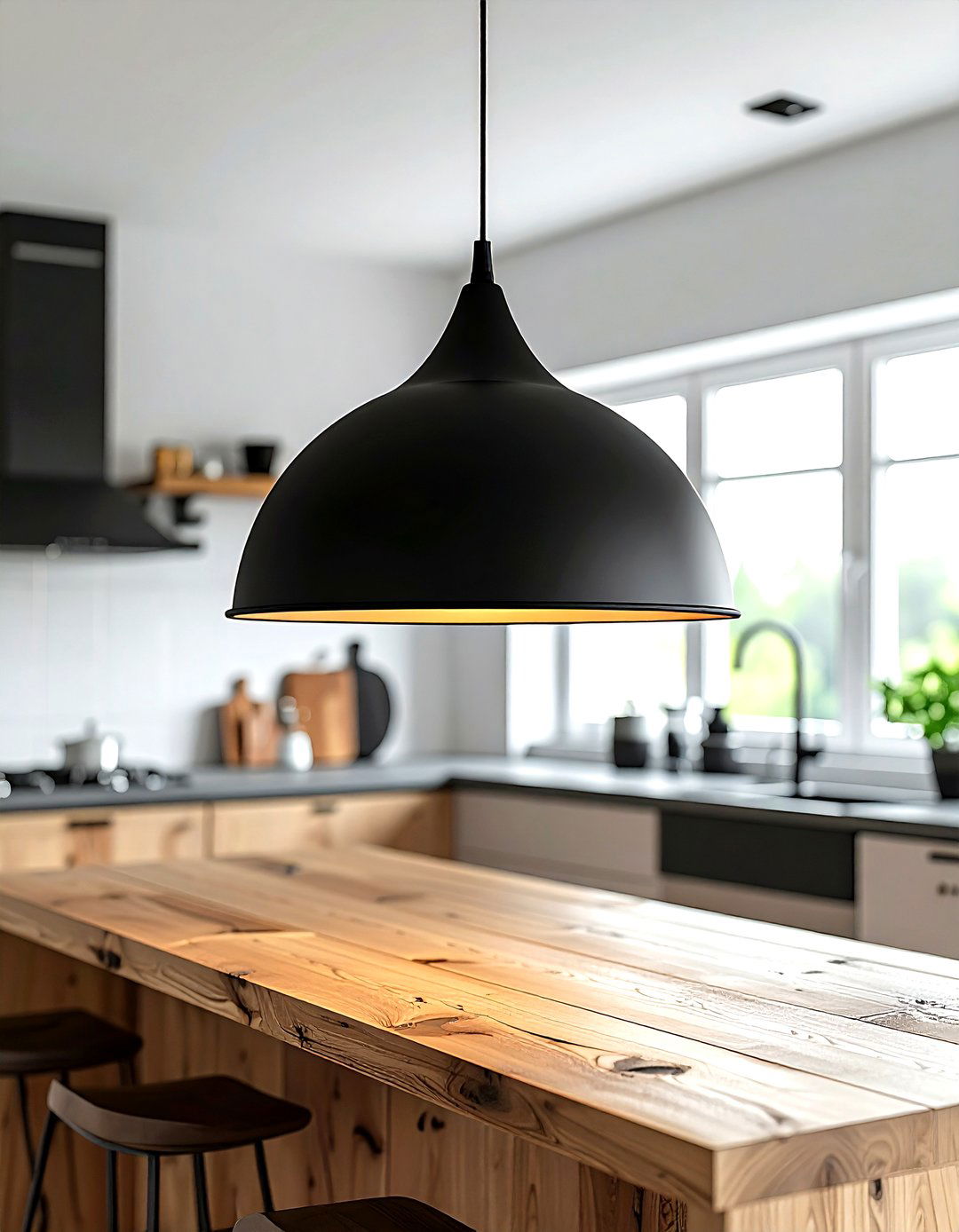 Black pendant light - 30 black decor ideas