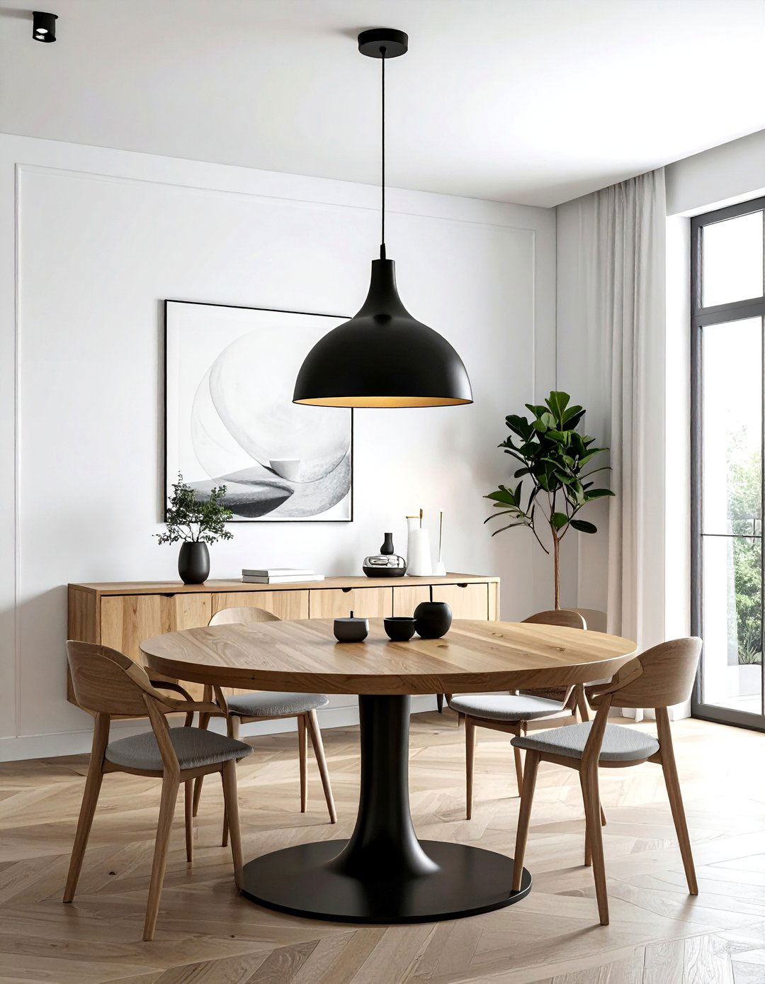 Black pendant light - 30 Finnish dining room ideas