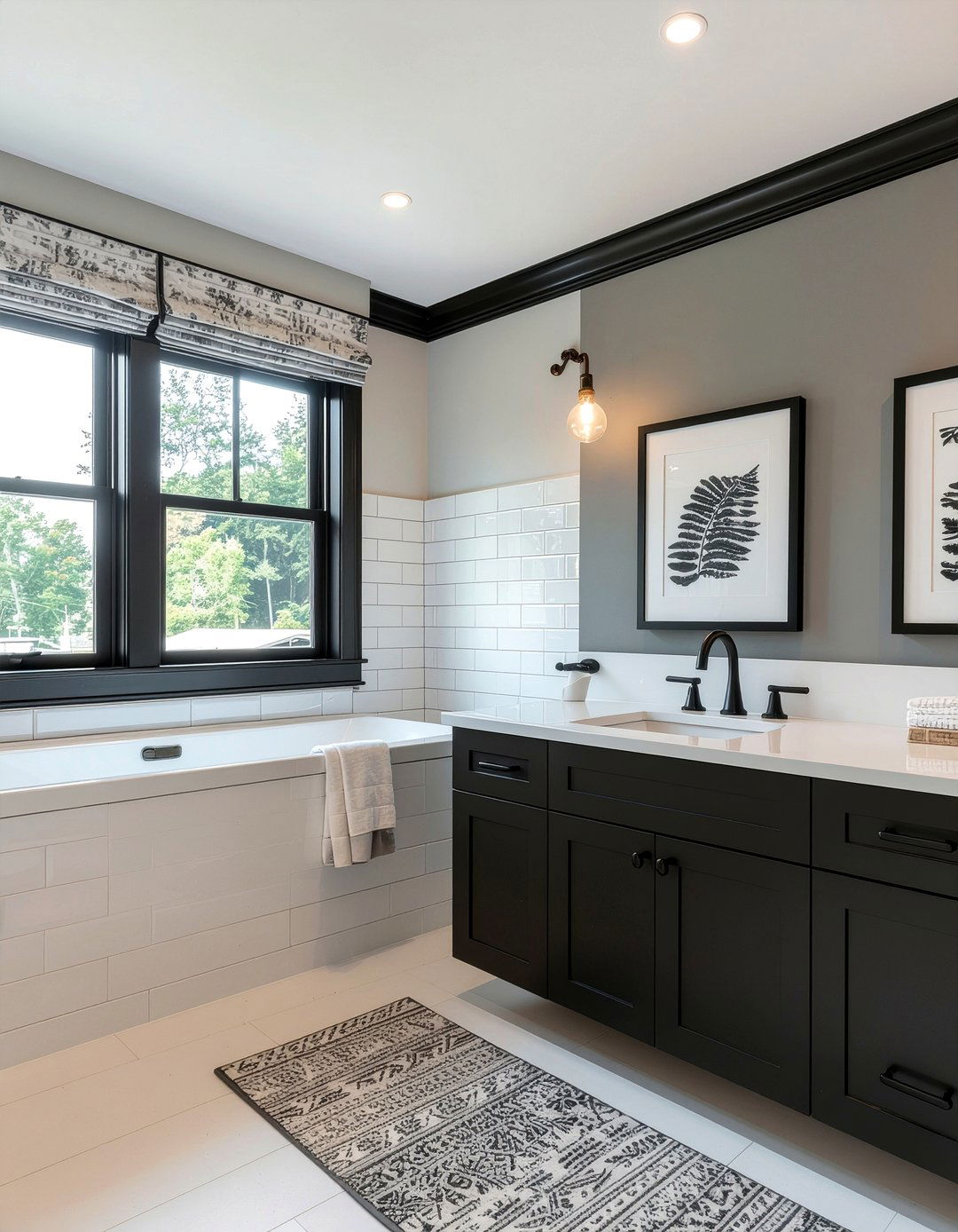Black picture rail bathroom - 30 bathroom picture rail ideas