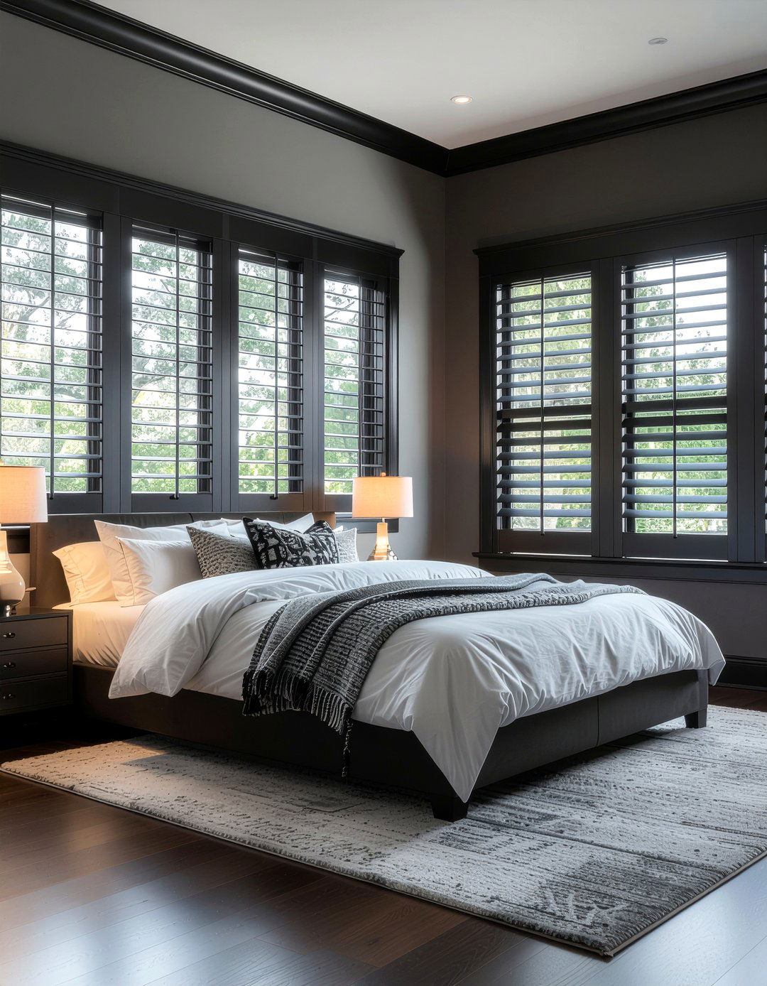Black plantation shutters - 30 bedroom plantation shutters