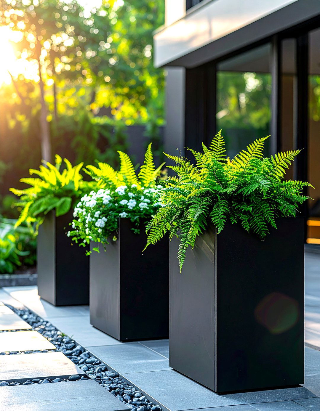 Black planter box - 30 black decor ideas