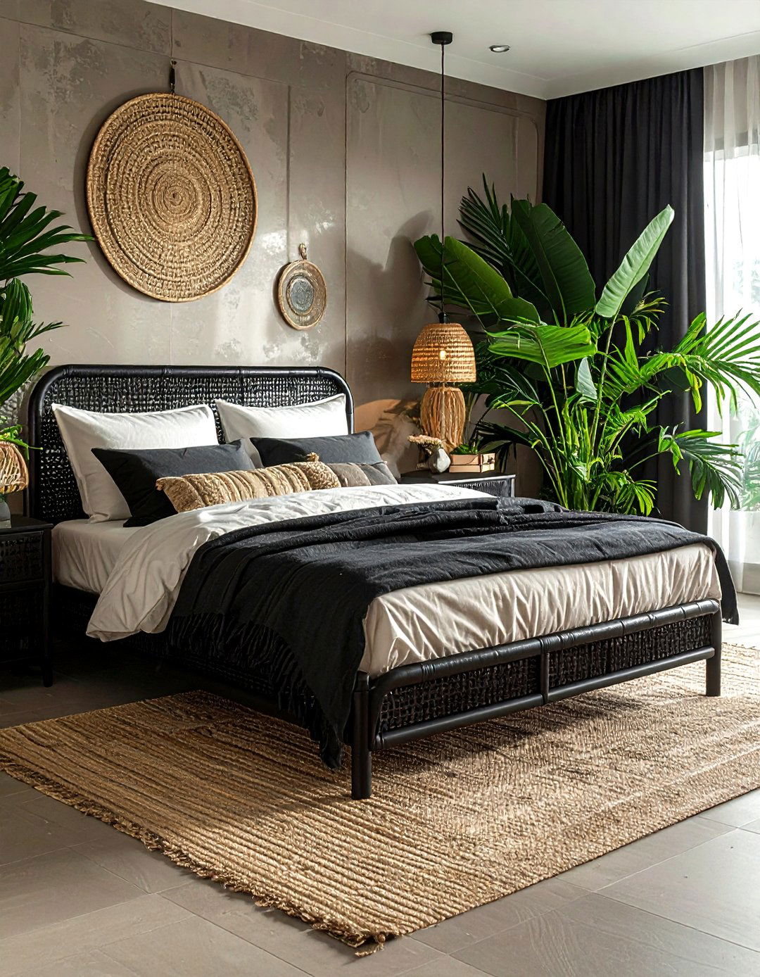 Black rattan bedroom decor - 30 black bedroom furniture ideas