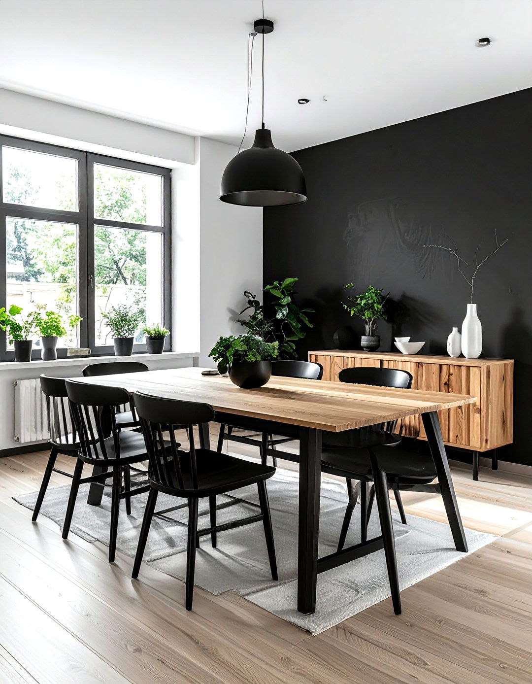 Black scandinavian dining room - 30 black dining room decor ideas