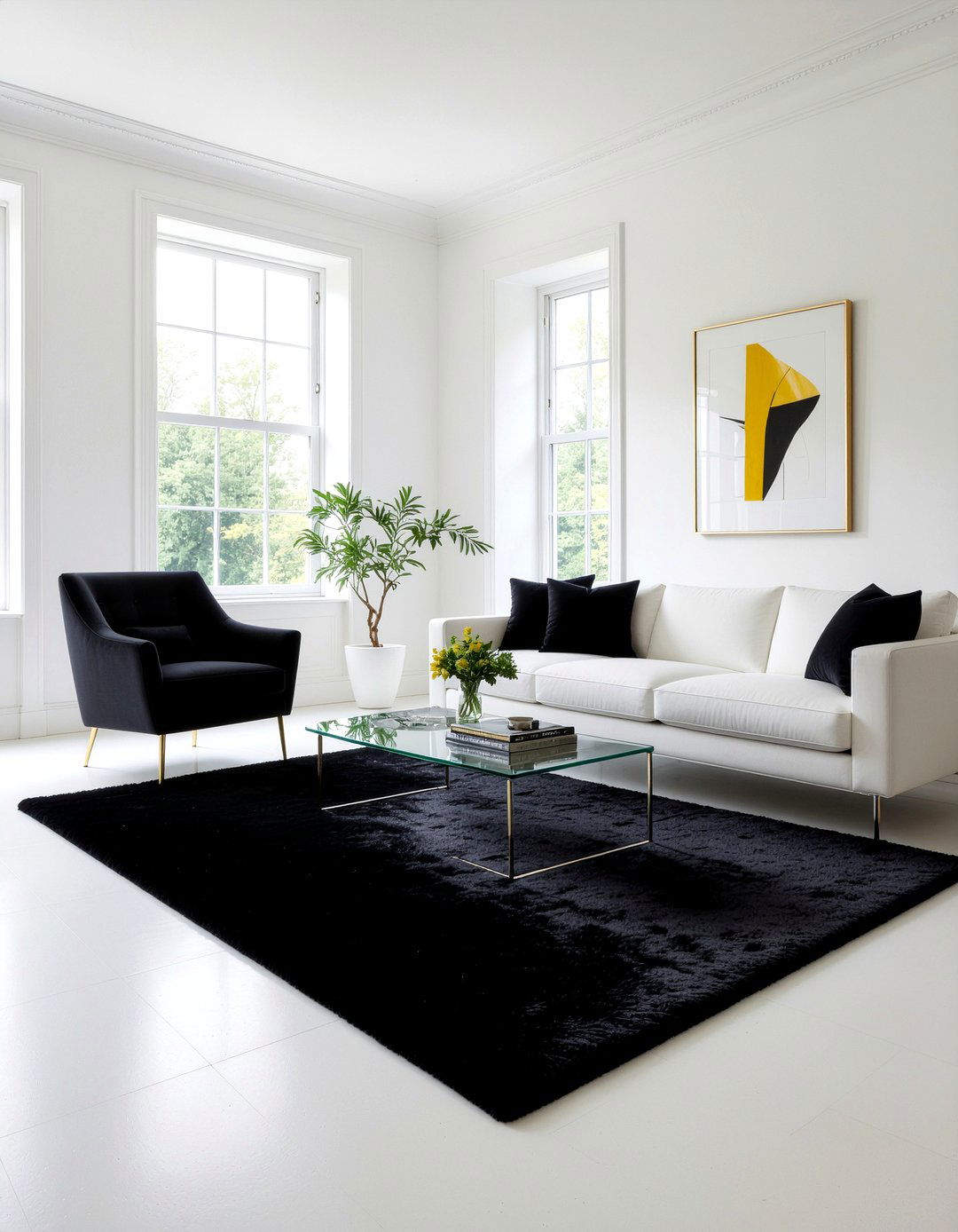 Black shag rug - 30 living room shag rugs