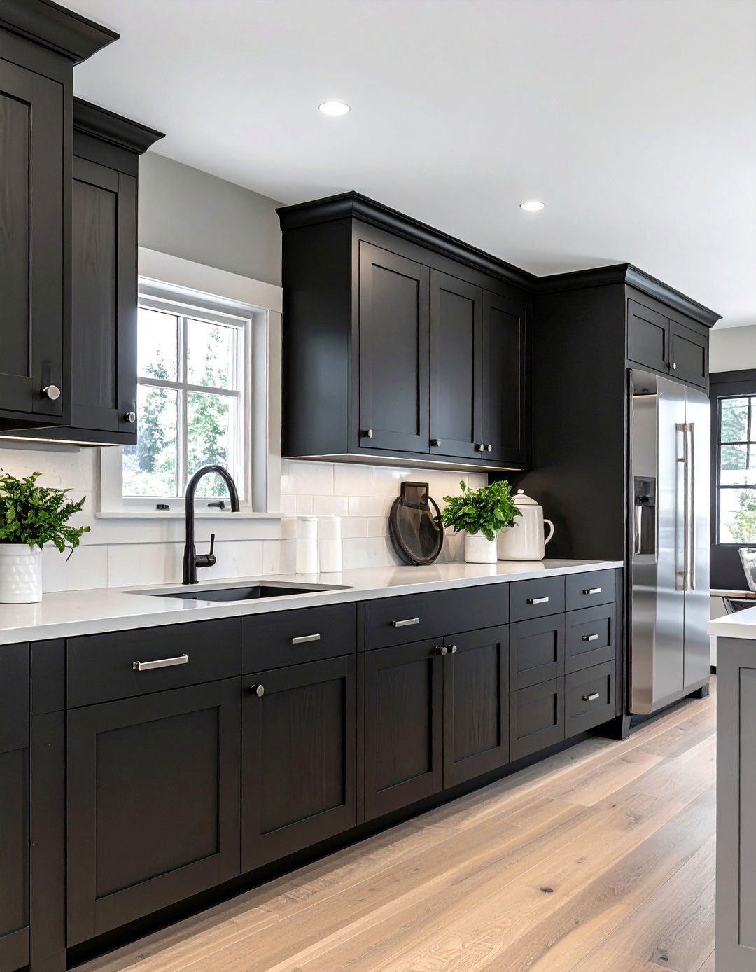 Black shaker cabinets - 30 black kitchen decor ideas