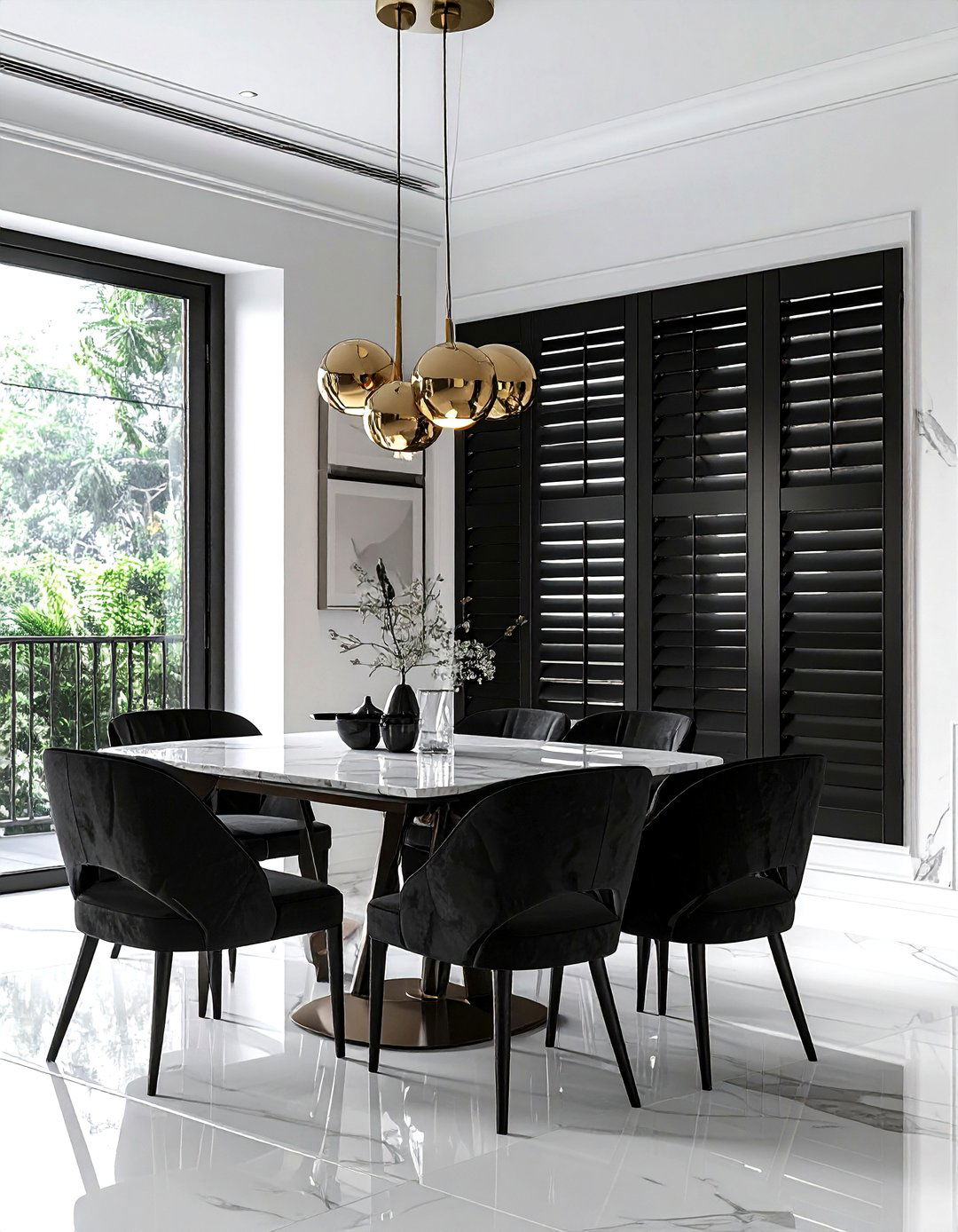 Black shutters dining room - 30 dining room shutter ideas