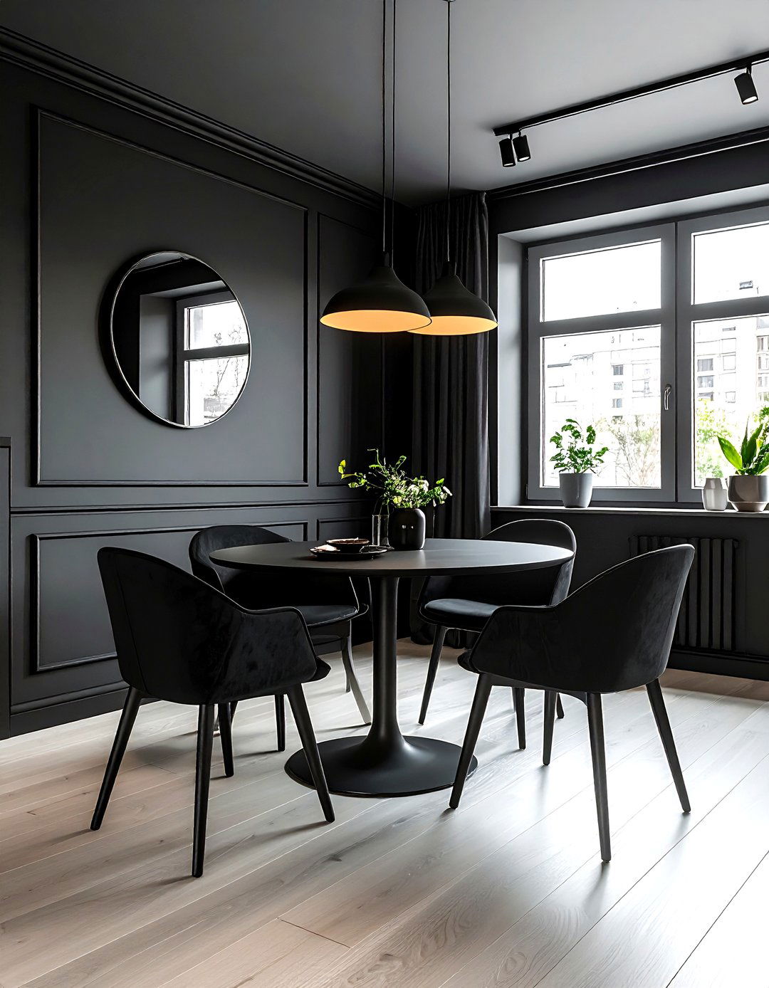 Black small dining room - 30 black dining room decor ideas