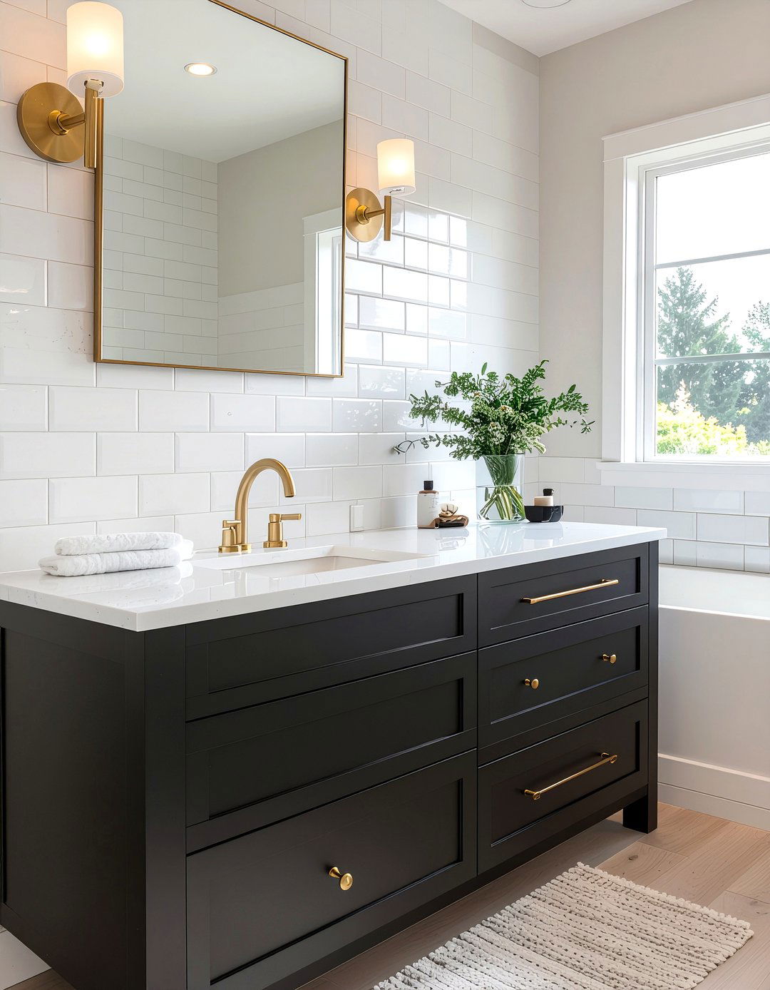 Black soapstone bathroom vanity - 30 bathroom countertop ideas