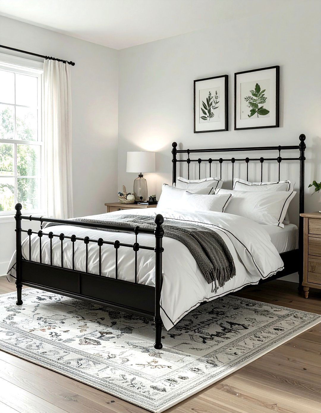 Black spindle bed frame - 30 black bedroom furniture ideas