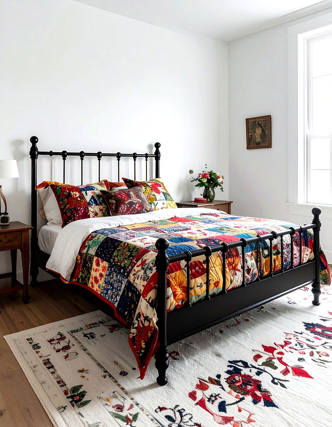 Black spindle bed - 30 farmhouse black bedroom ideas