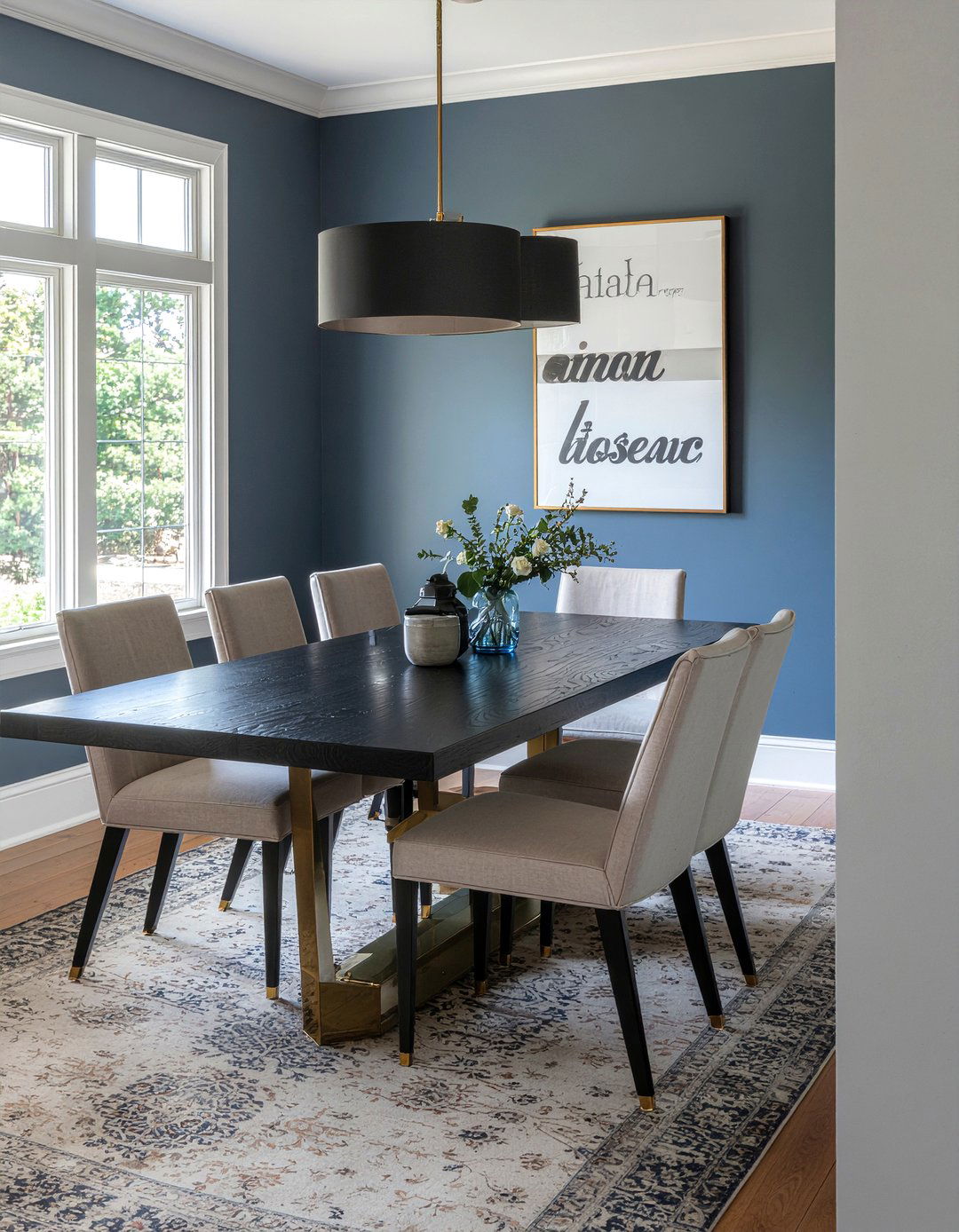 Black stained oak dining table - 30 oak dining table ideas