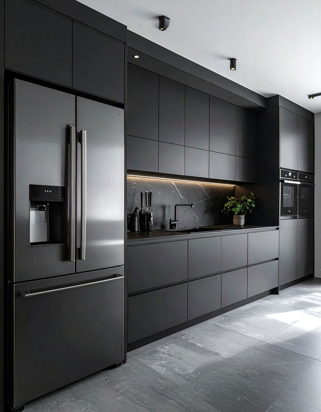 Black stainless steel appliances - 30 black kitchen decor ideas