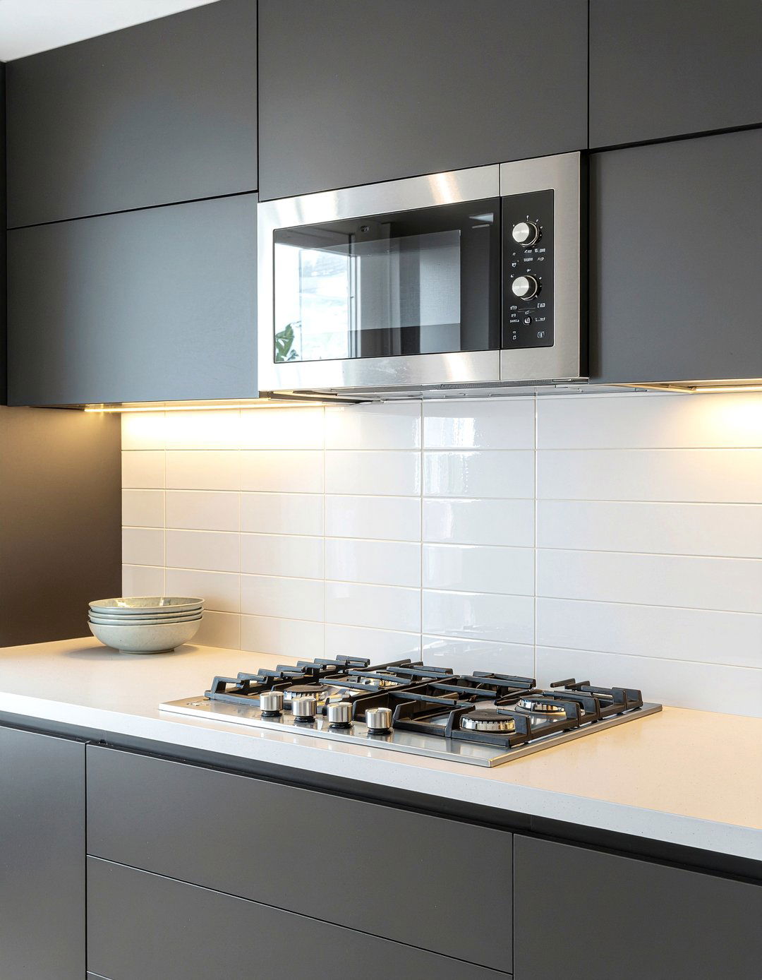 Black stainless steel microwave over range - 30 over-the-range microwave kitchen ideas