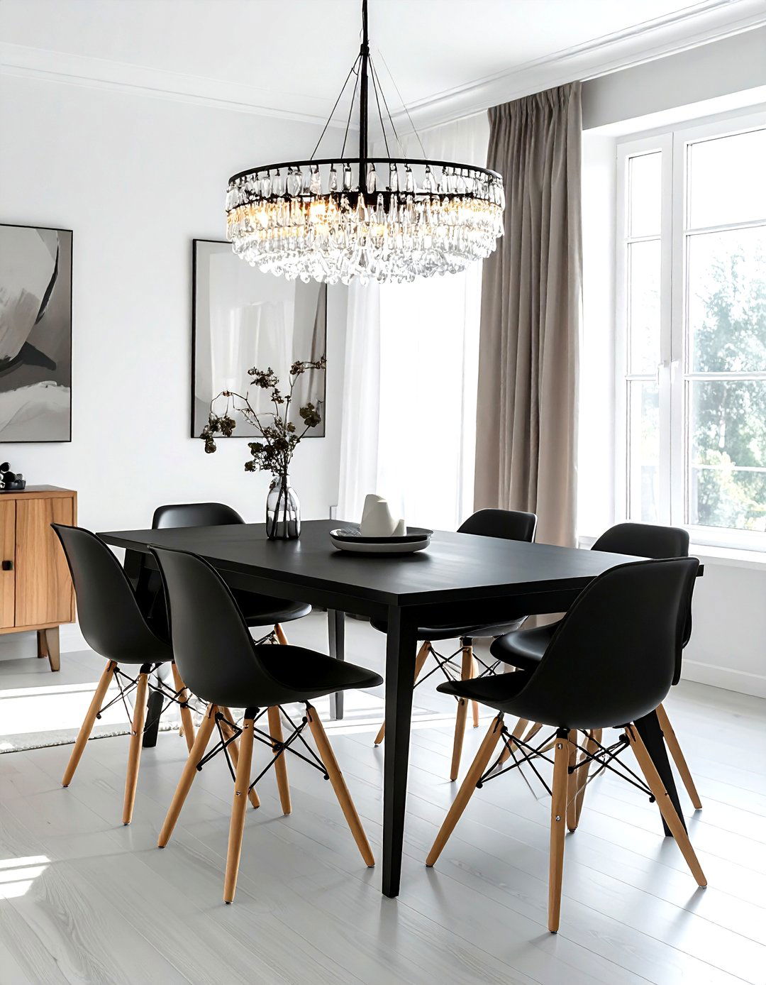 Black table wishbone chairs - 30 wishbone dining chair ideas