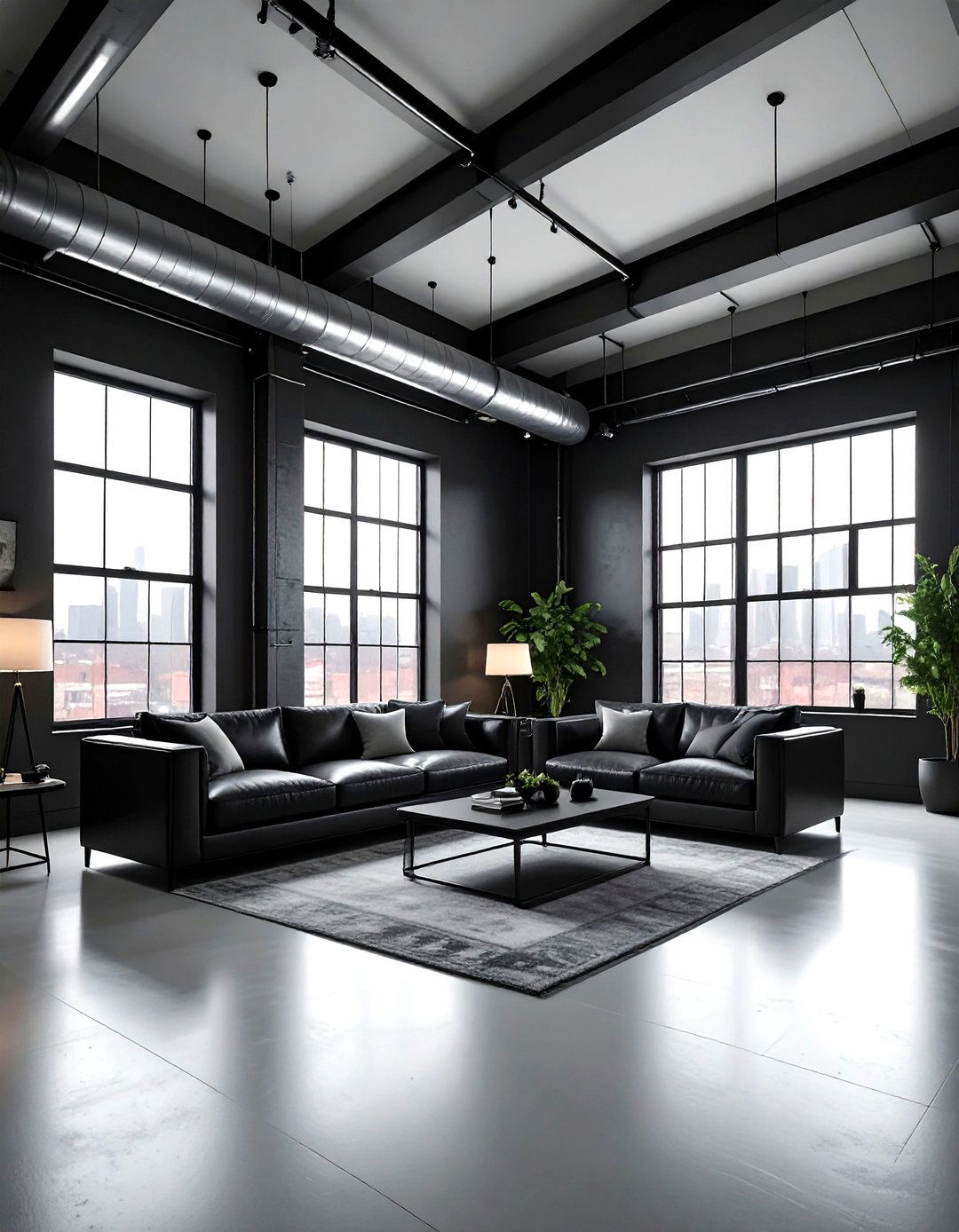 Black urban loft living room - 30 modern black living room ideas