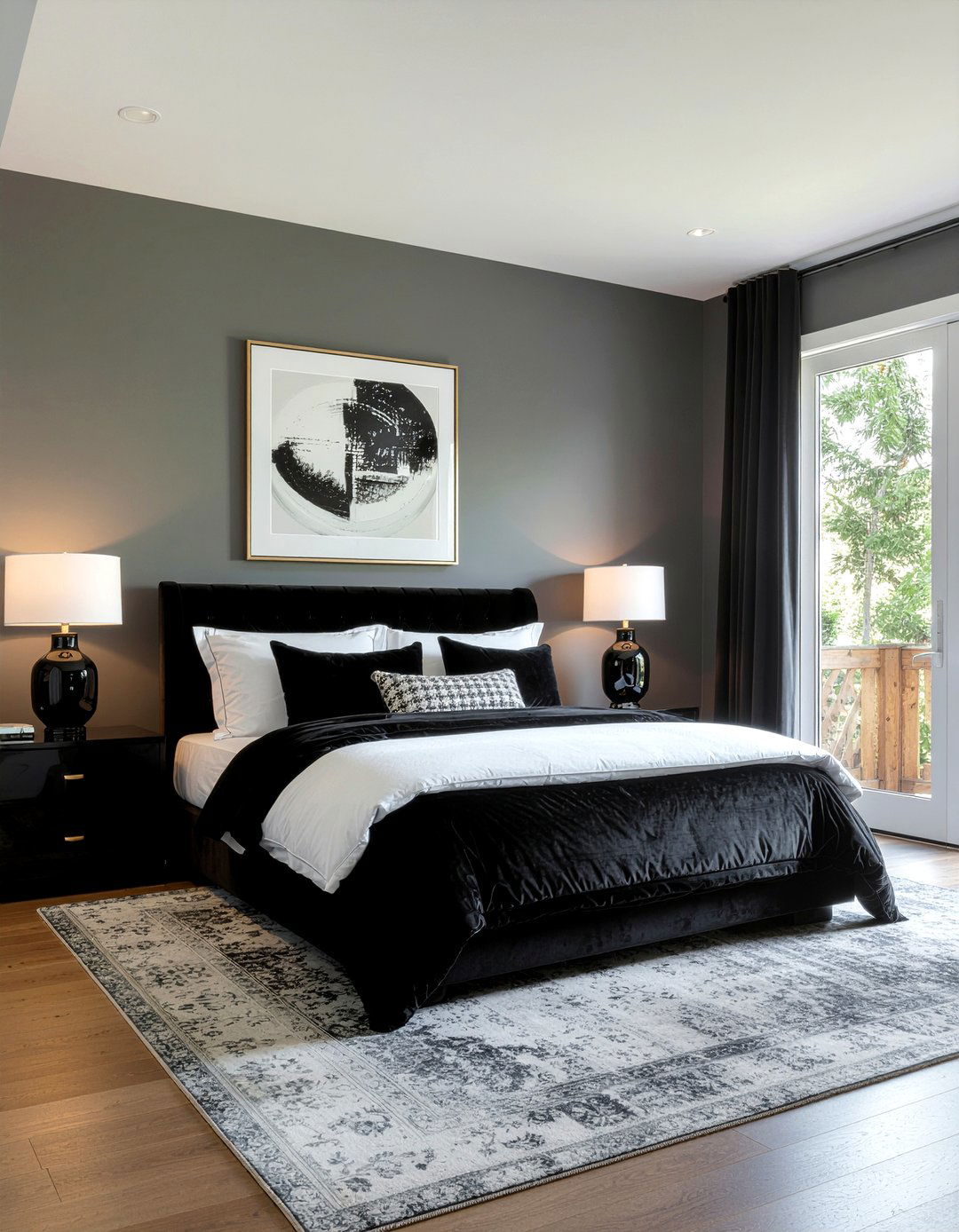 Black velvet bedding - 30 bedroom velvet bedding ideas