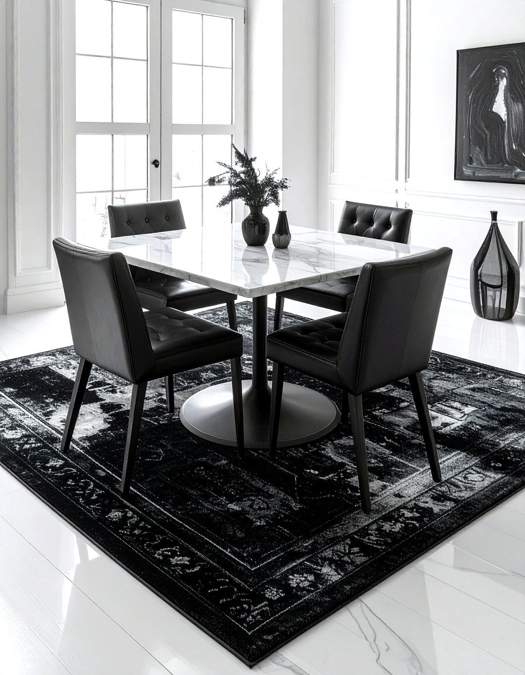Black vintage rug dining room - 30 vintage rug dining room ideas