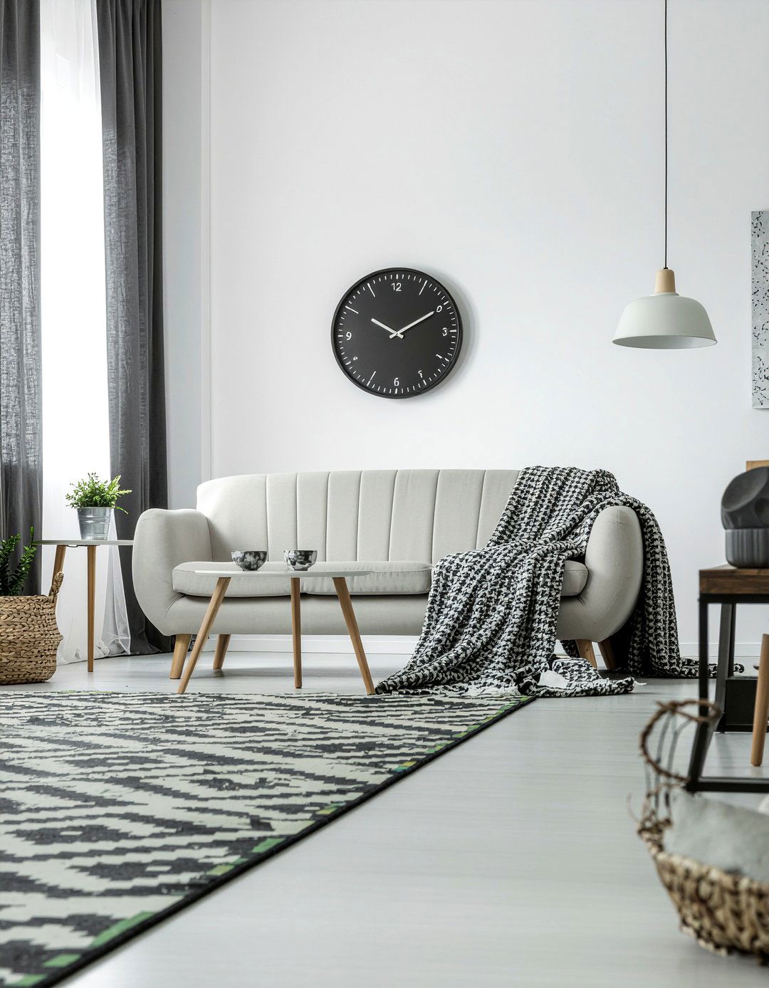 Black wall clock - 30 living room clock ideas