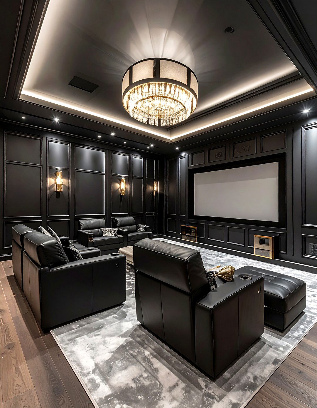 Black wall molding - 30 molding ideas