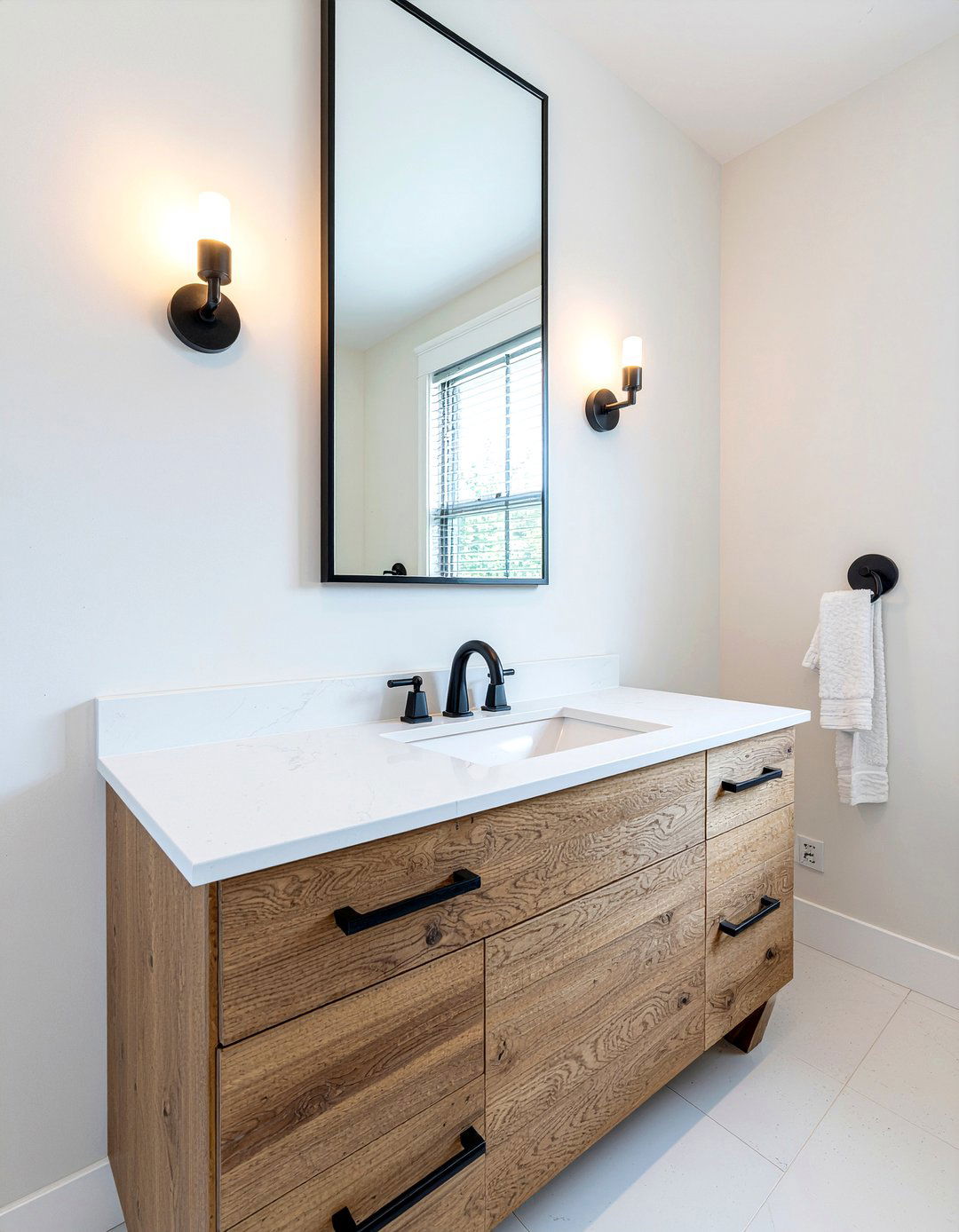 Black wall sconce - 30 LED bathroom lighting ideas