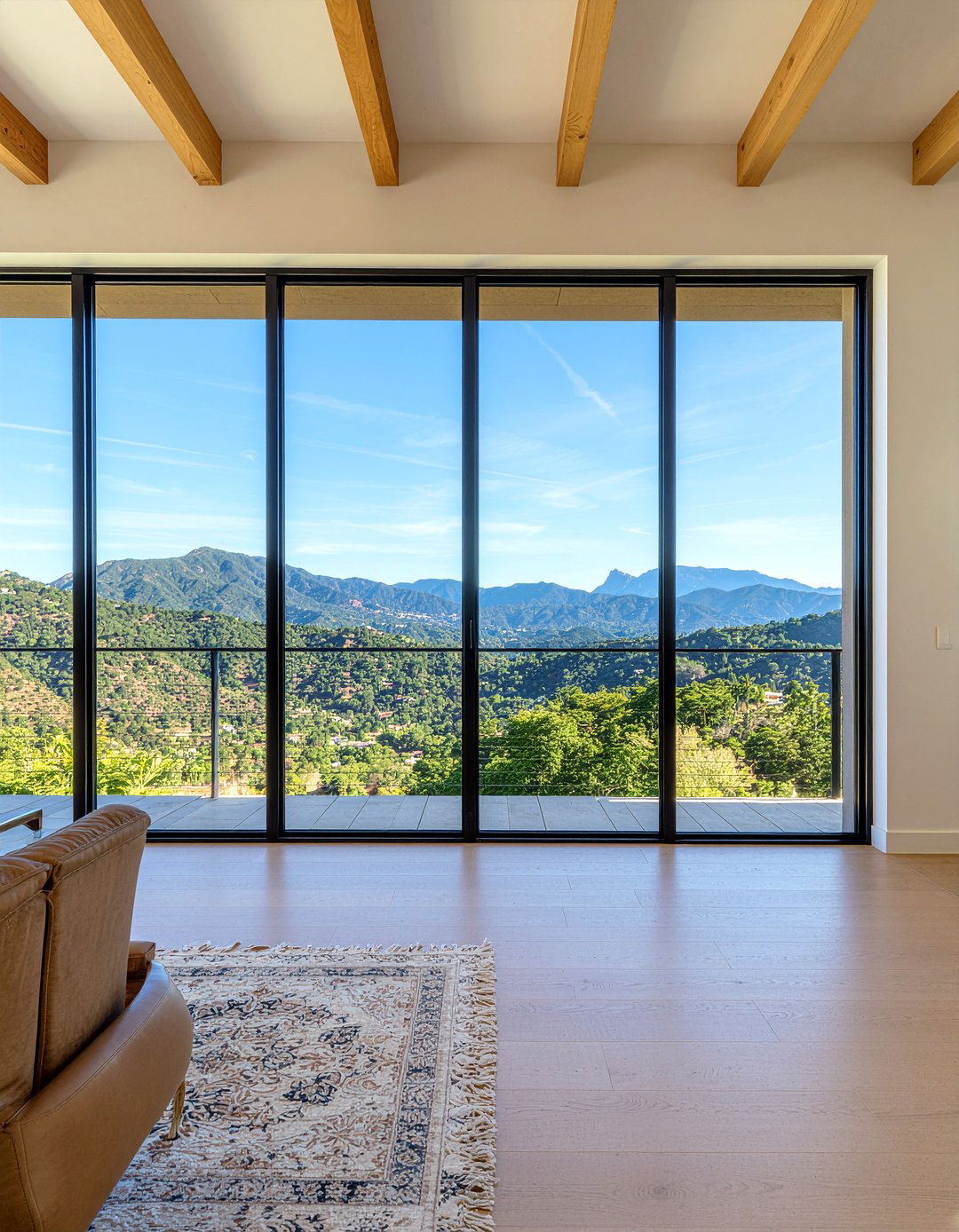 Black window frames - 30 mountain house living room ideas