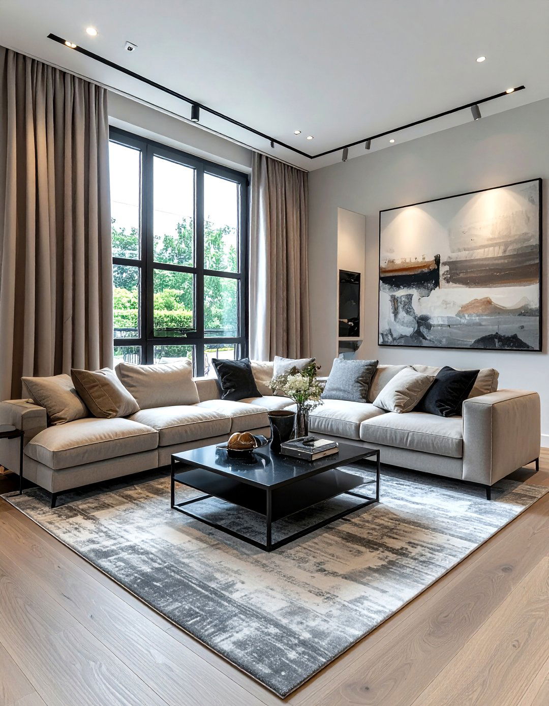 Black window hardware - 30 black living room accessories ideas