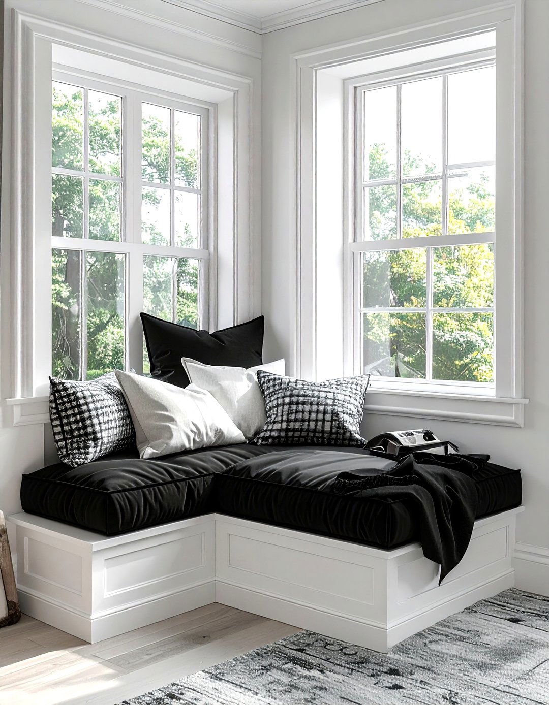 Black window seat bedroom - 30 traditional black bedroom ideas