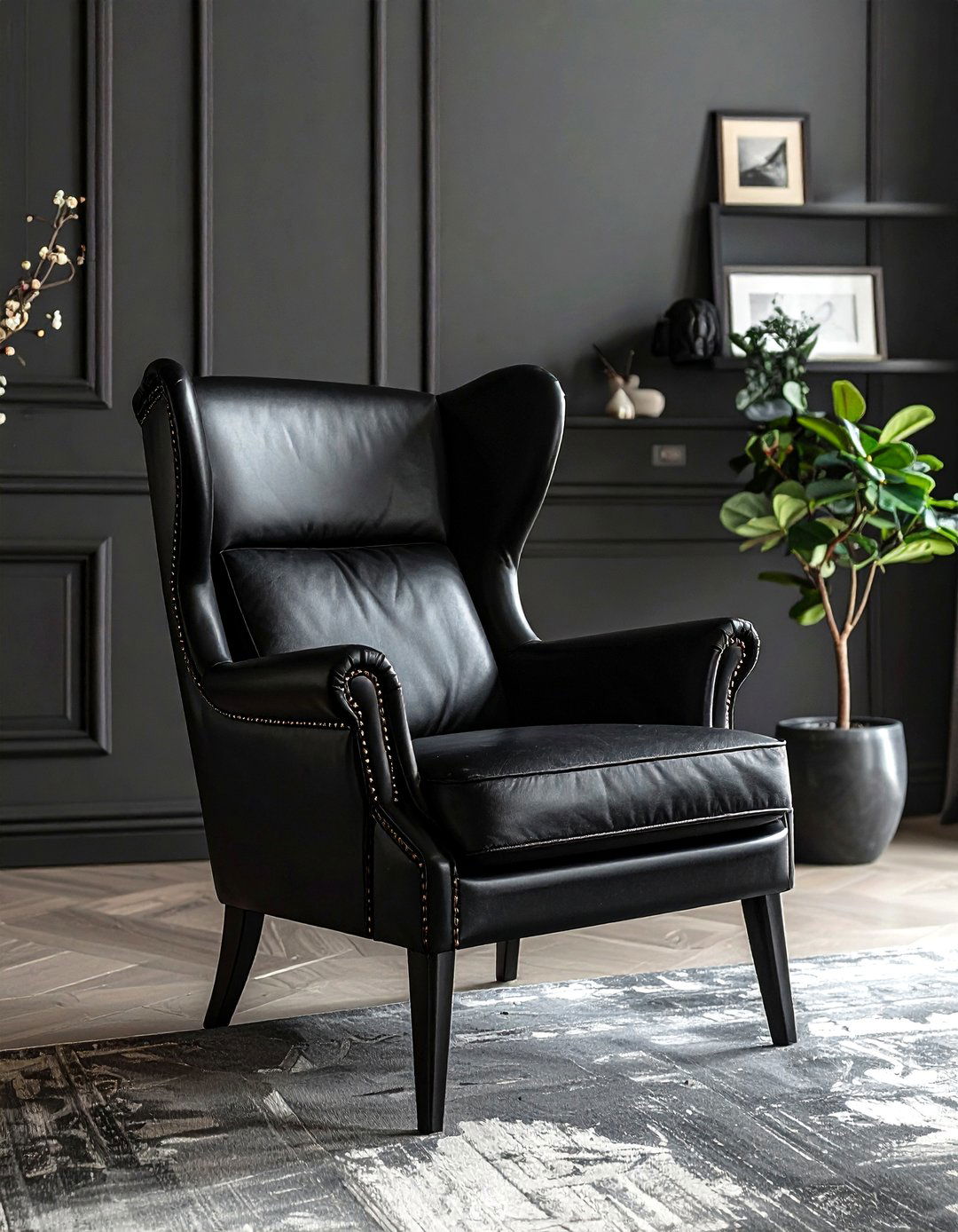 Black wingback chair - 30 living room wingback chairs