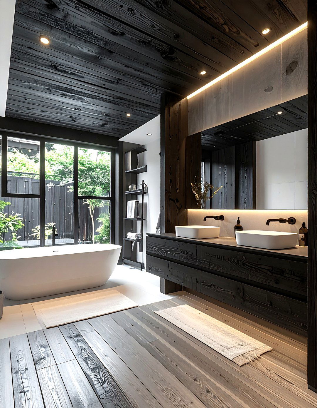 Black wood ceiling bathroom - 30 wood ceiling bathroom ideas