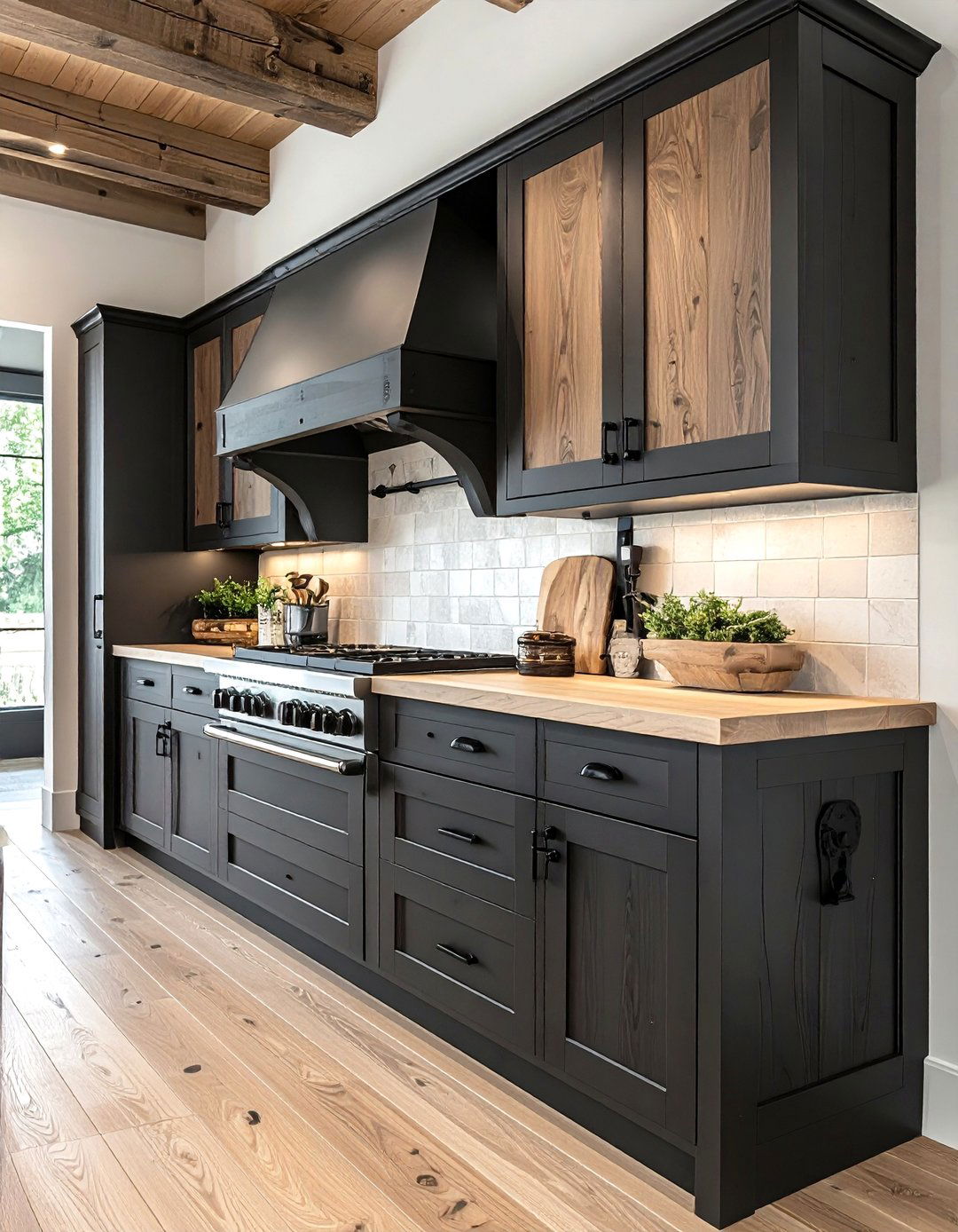 Black wrought iron hardware - 30 rustic lodge kitchen ideas